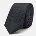 Voltri Ultra Slim Paisley Silk Tie, Black, hi-res